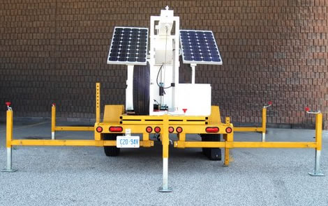 Trailer with stabalizers deployed